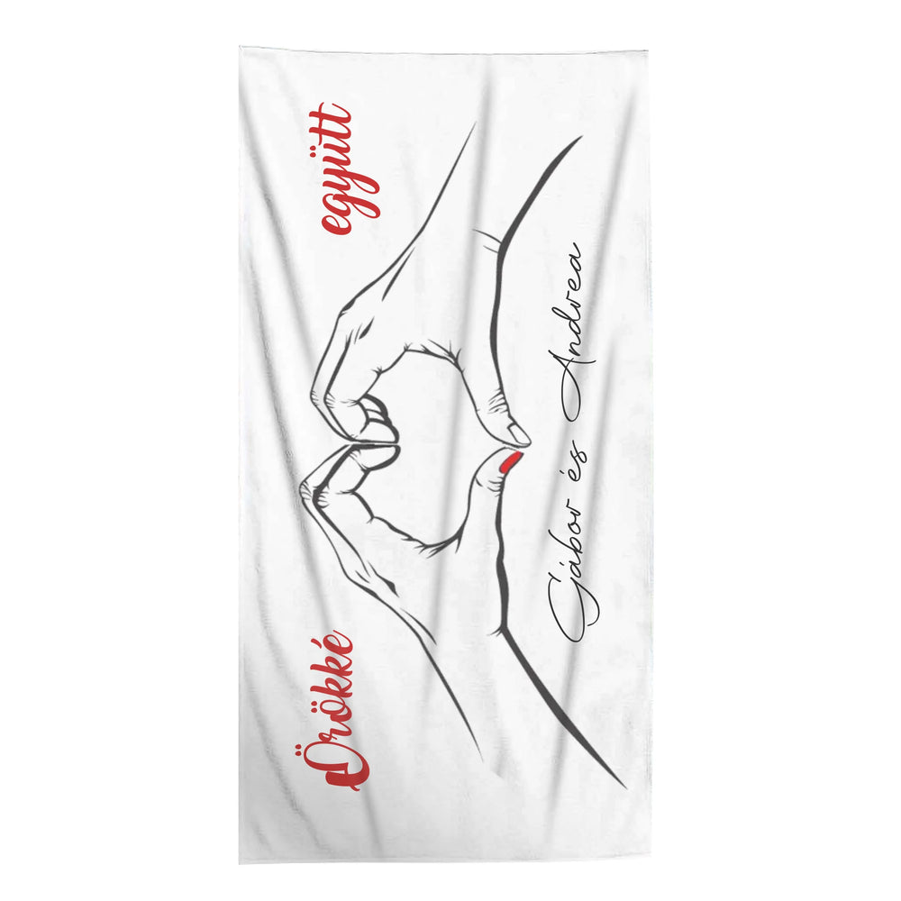 Örökké együtt - Szerkeszthető feliratos törölköző