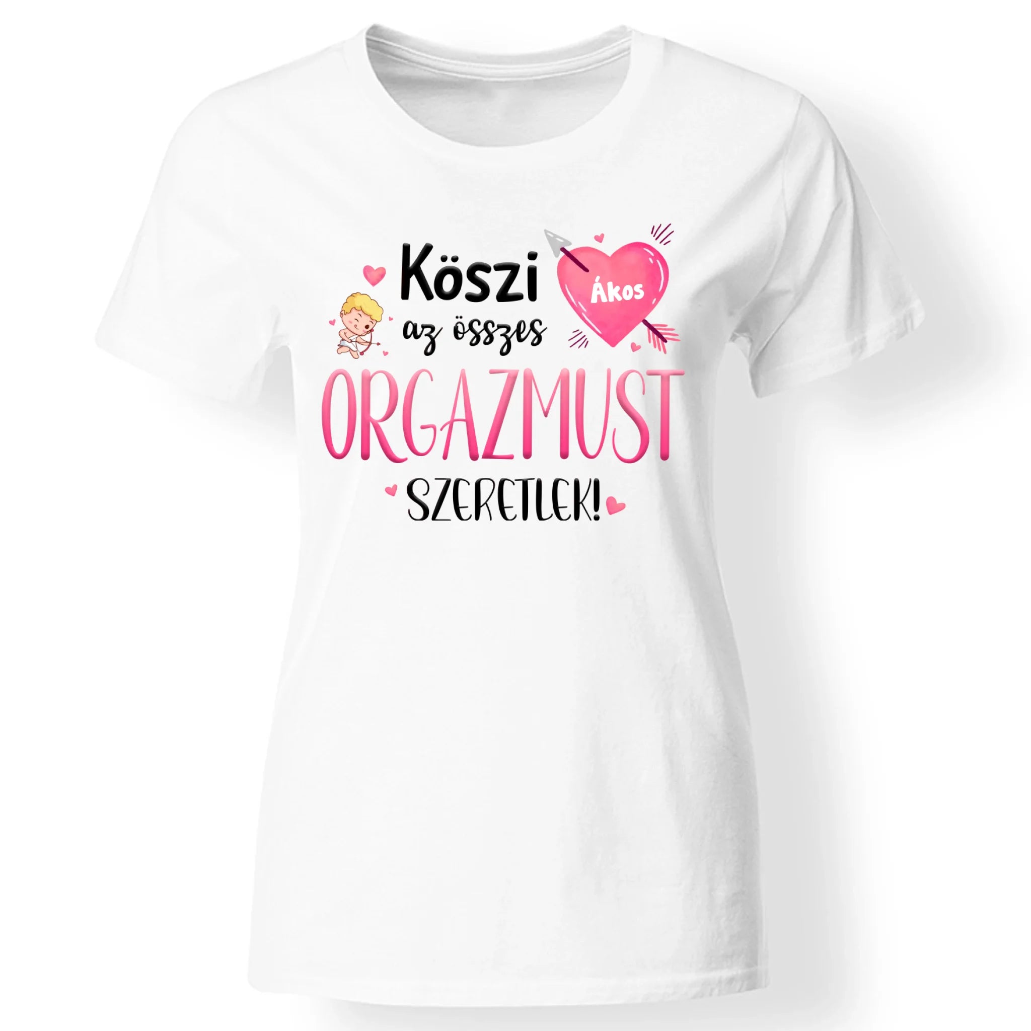Köszi az összes orgazmust - Valentin napi női póló saját névvel