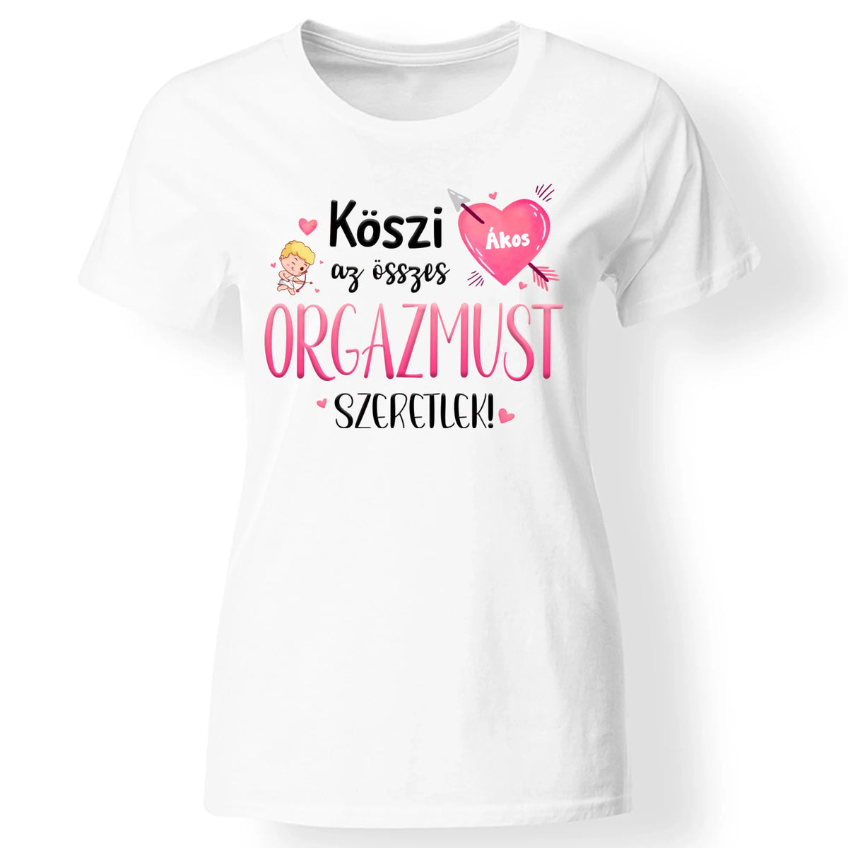 Köszi az összes orgazmust - Valentin napi női póló saját névvel