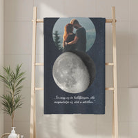 A Mi Holdunk - egyedi képes törölköző szerkeszthető felirattal