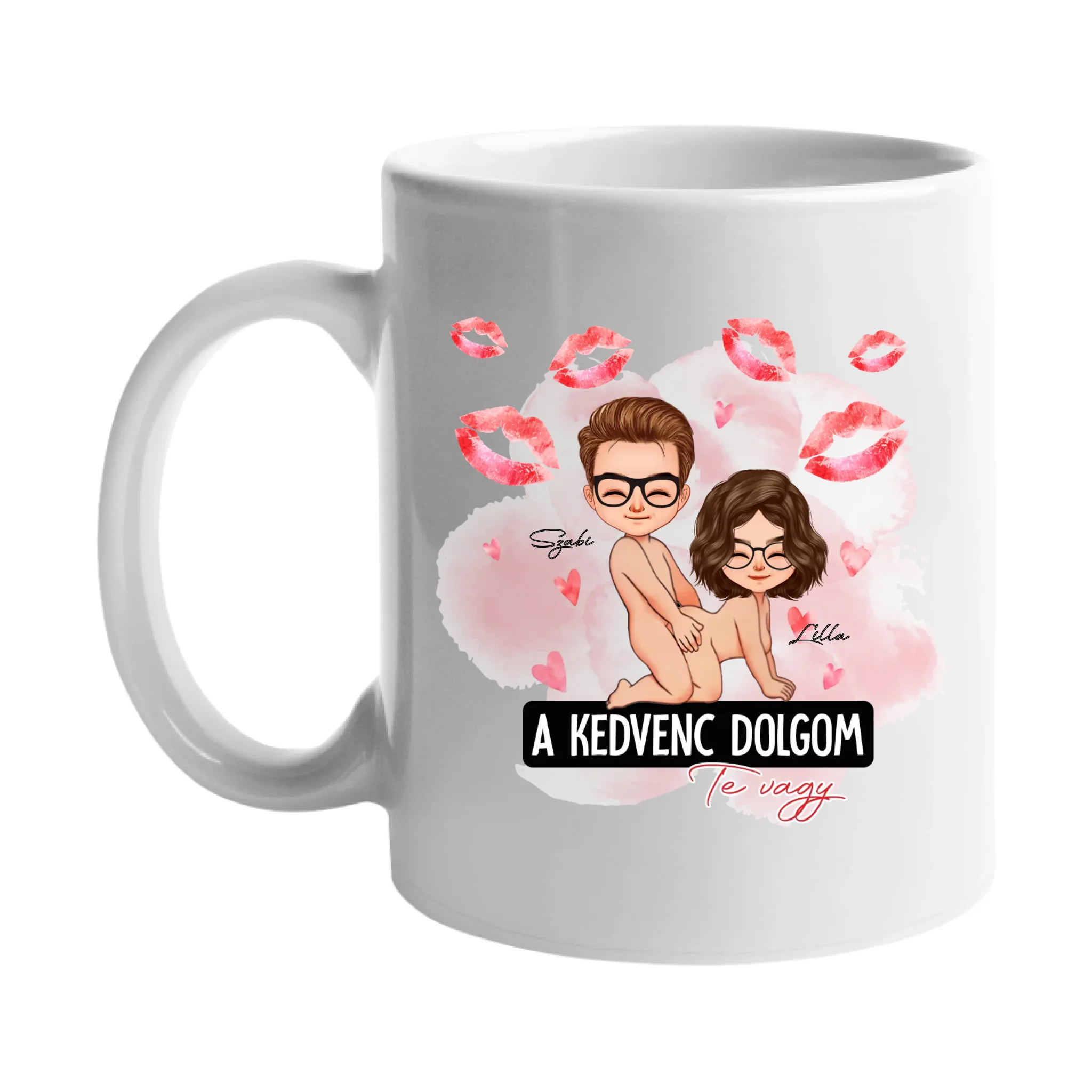 A kedvenc dolgom Te vagy - szerkeszthető karakteres egyedi neves bögre pároknak