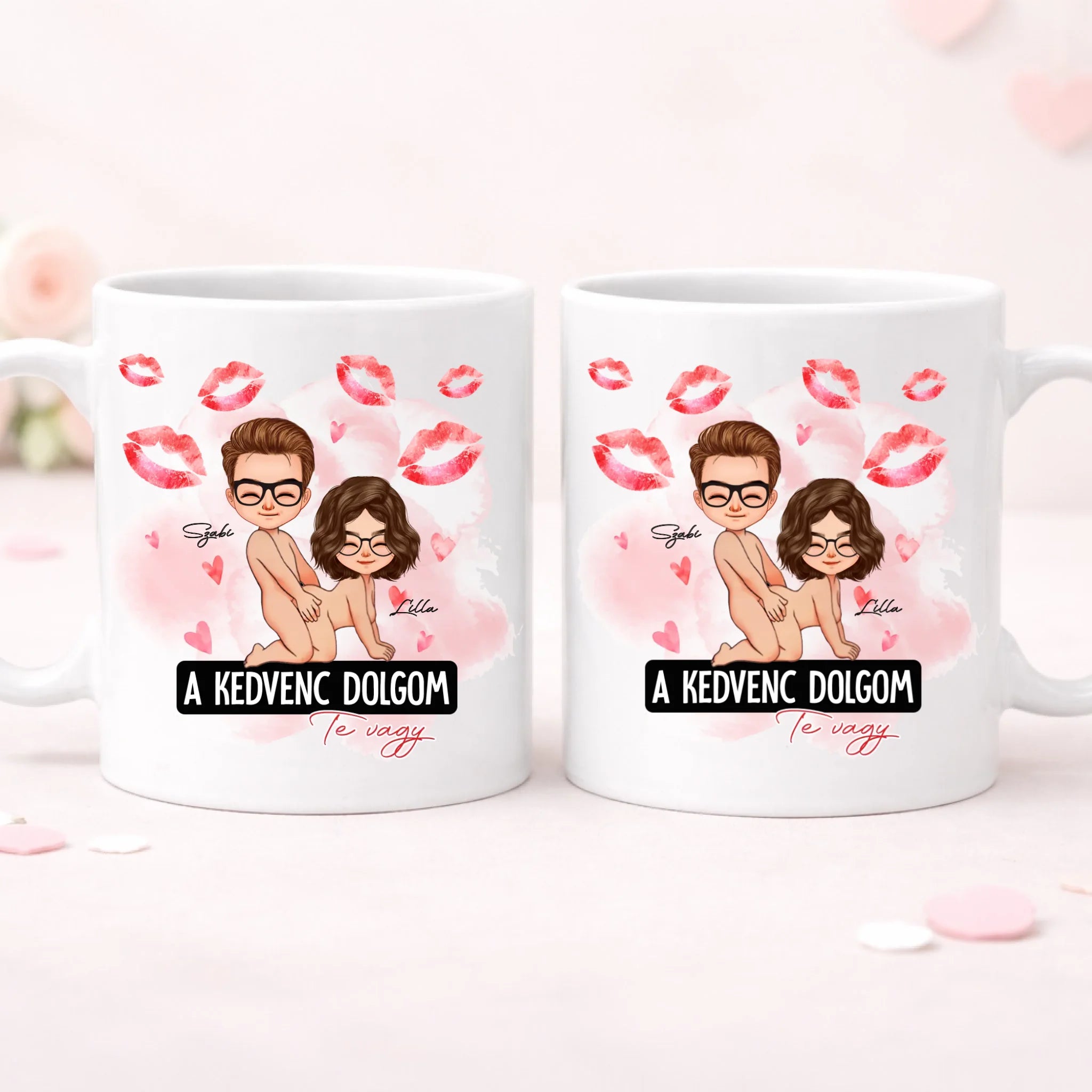 A kedvenc dolgom Te vagy - szerkeszthető karakteres egyedi neves bögre pároknak