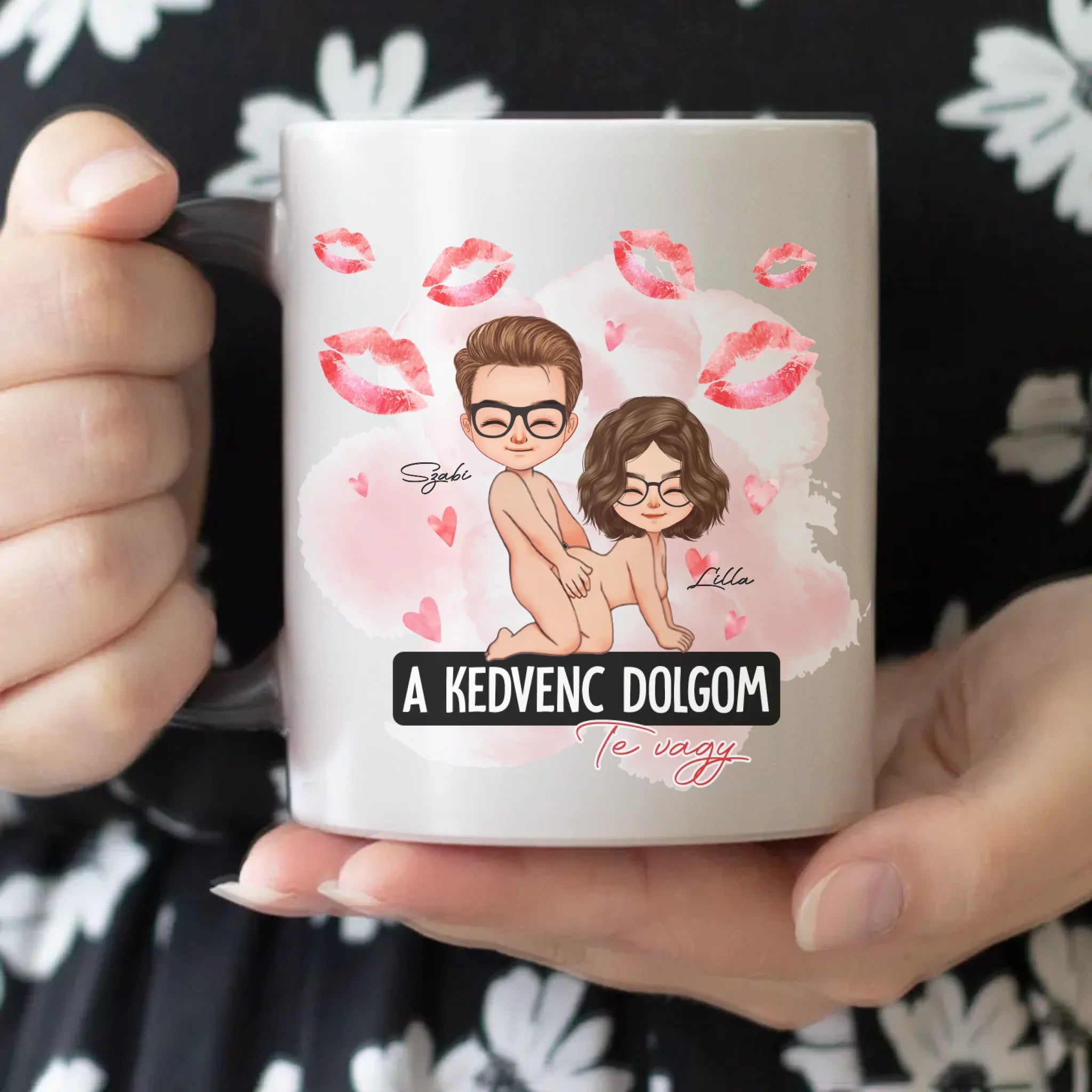 A kedvenc dolgom Te vagy - szerkeszthető karakteres egyedi neves bögre pároknak