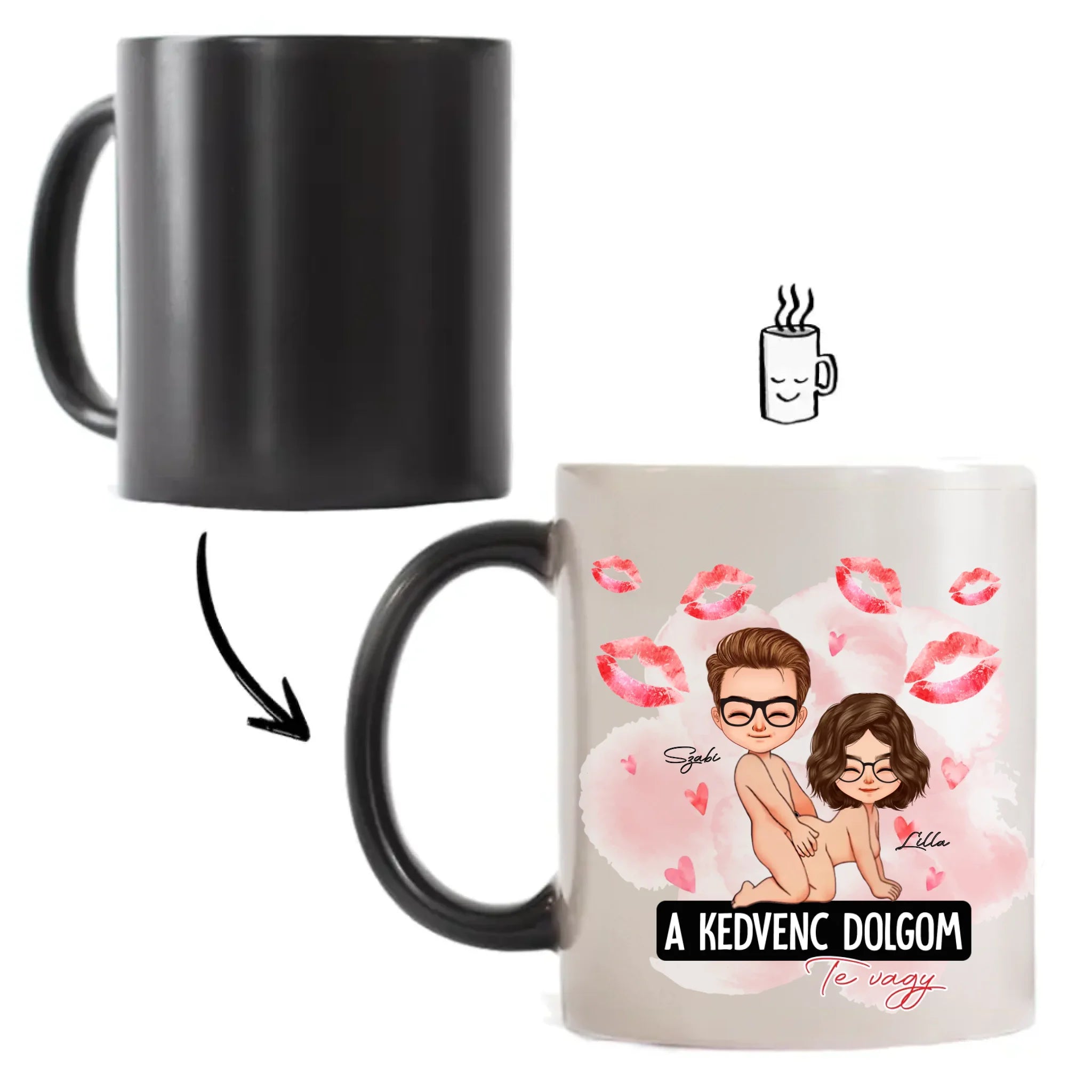 A kedvenc dolgom Te vagy - szerkeszthető karakteres egyedi neves bögre pároknak