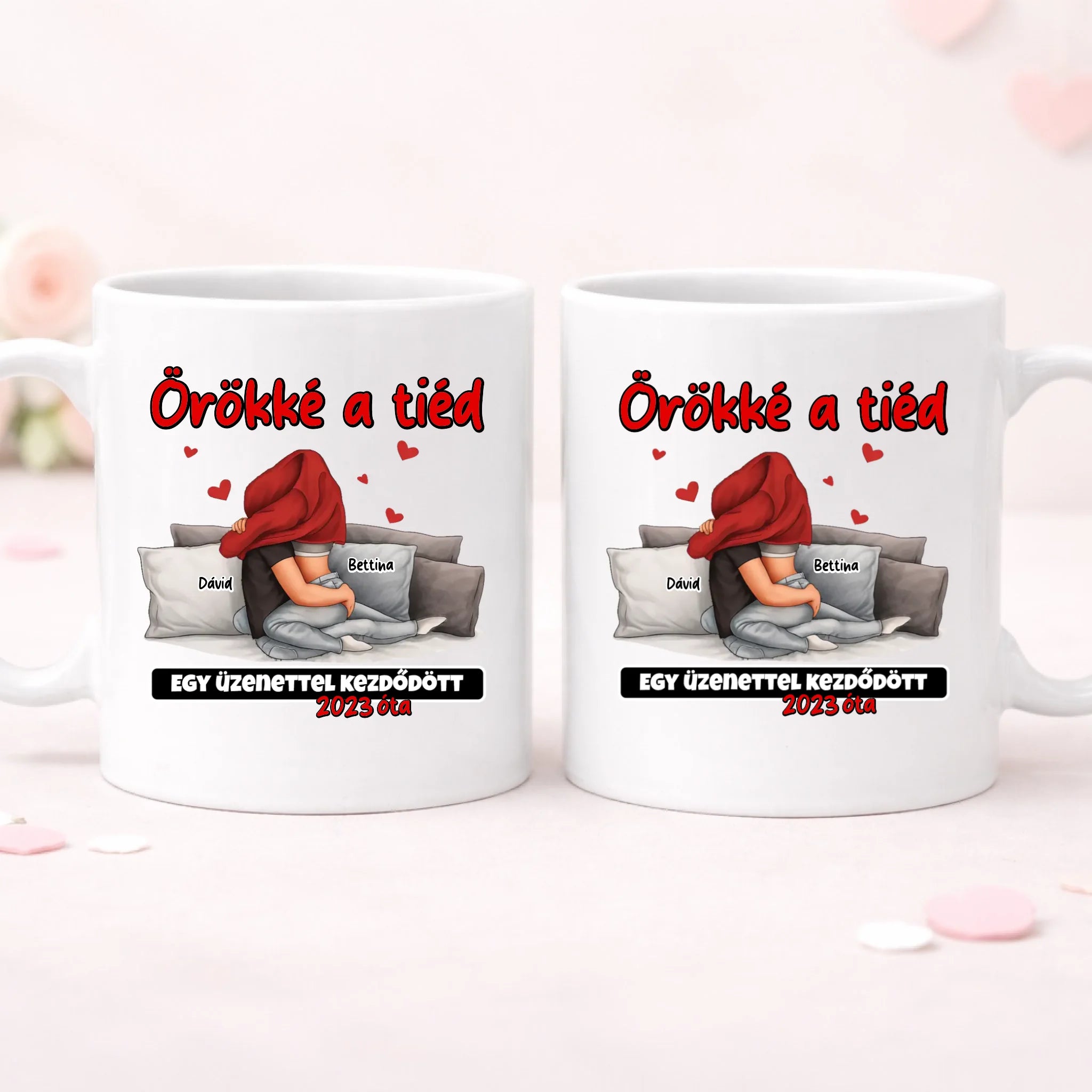 Örökké a tiéd - Valentin-napi bögre szerkeszthető felirattal