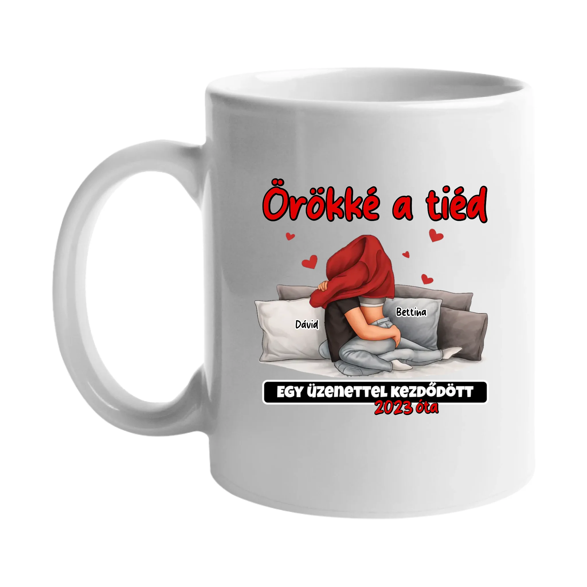 Örökké a tiéd - Valentin-napi bögre szerkeszthető felirattal