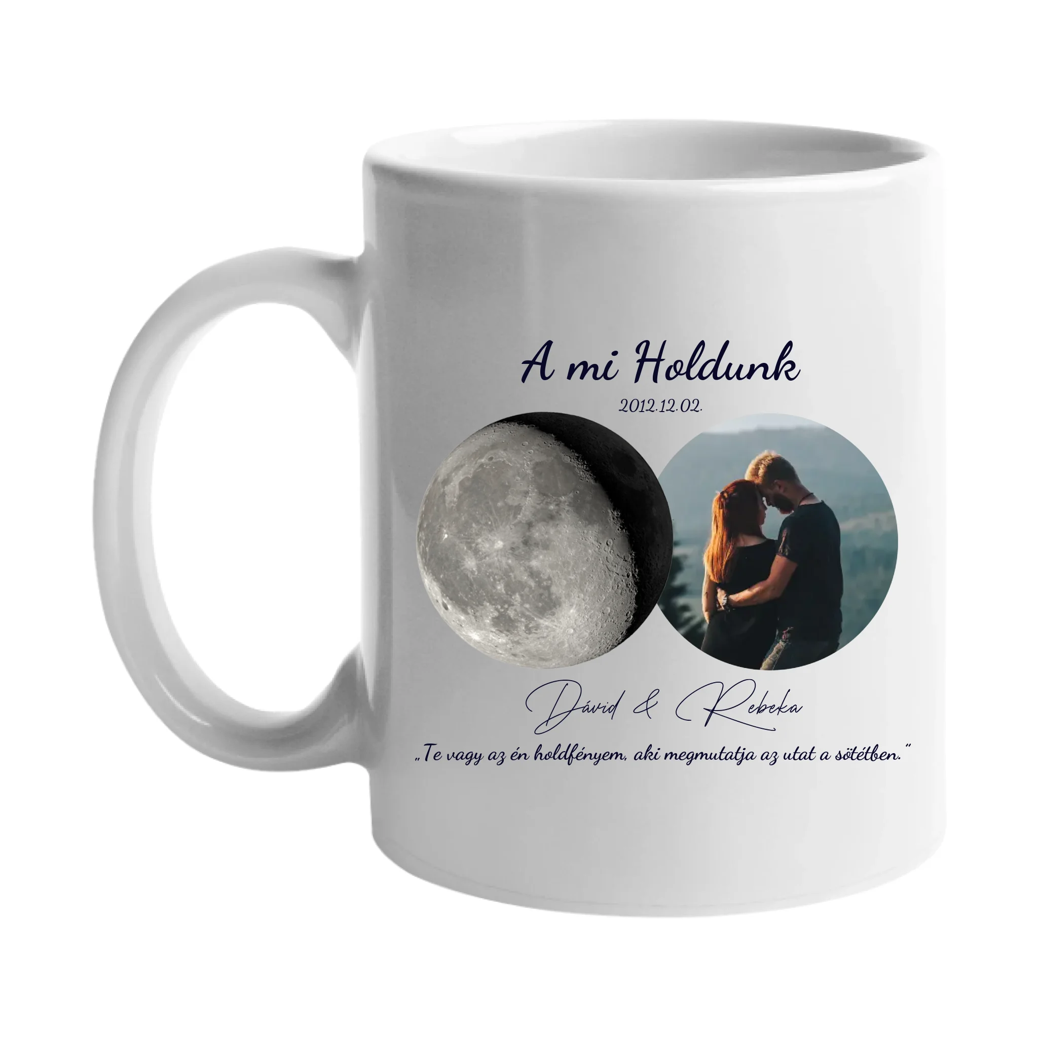 A Mi Holdunk - egyedi képes bögre szerkeszthető felirattal
