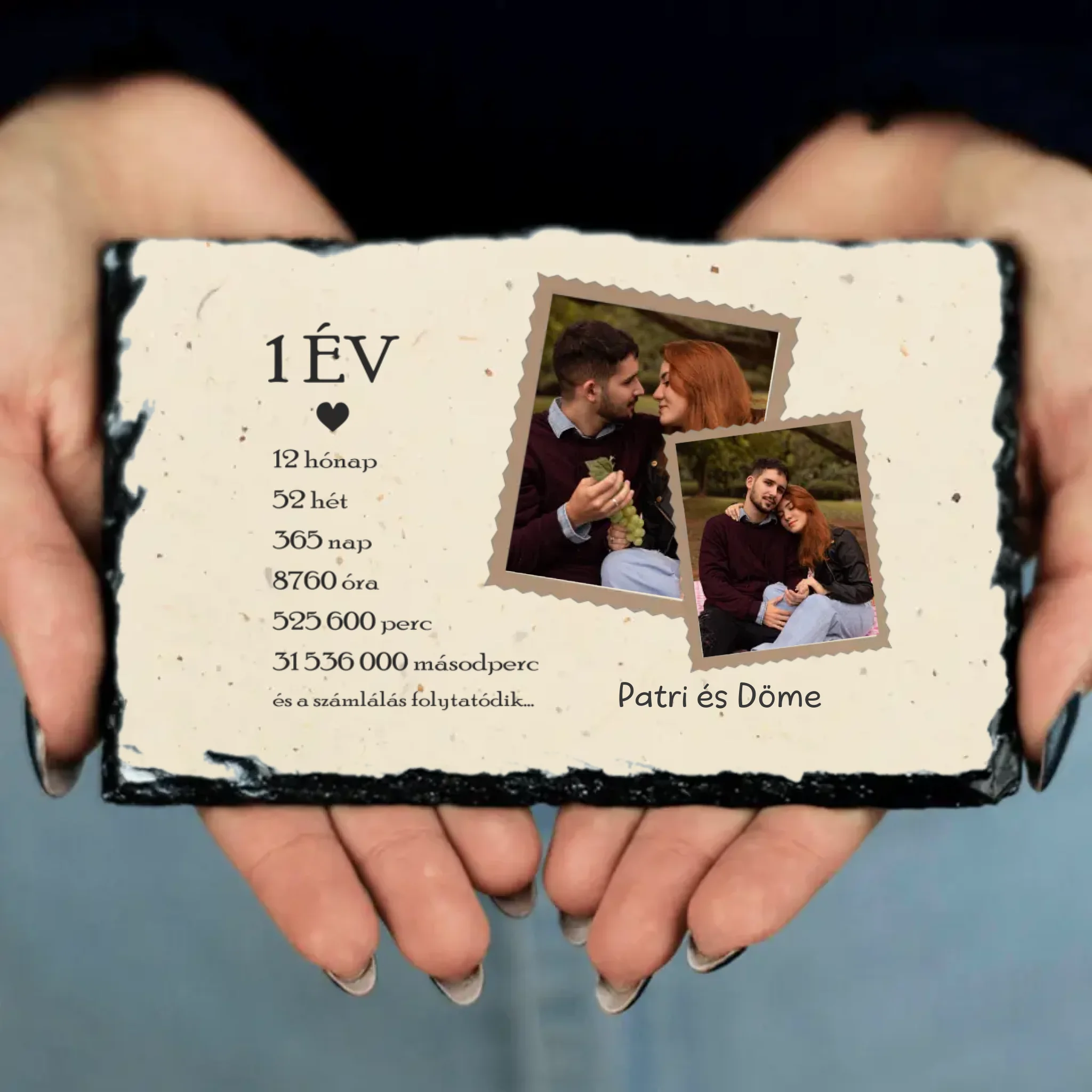 Évfordulós gránitkép két képpel