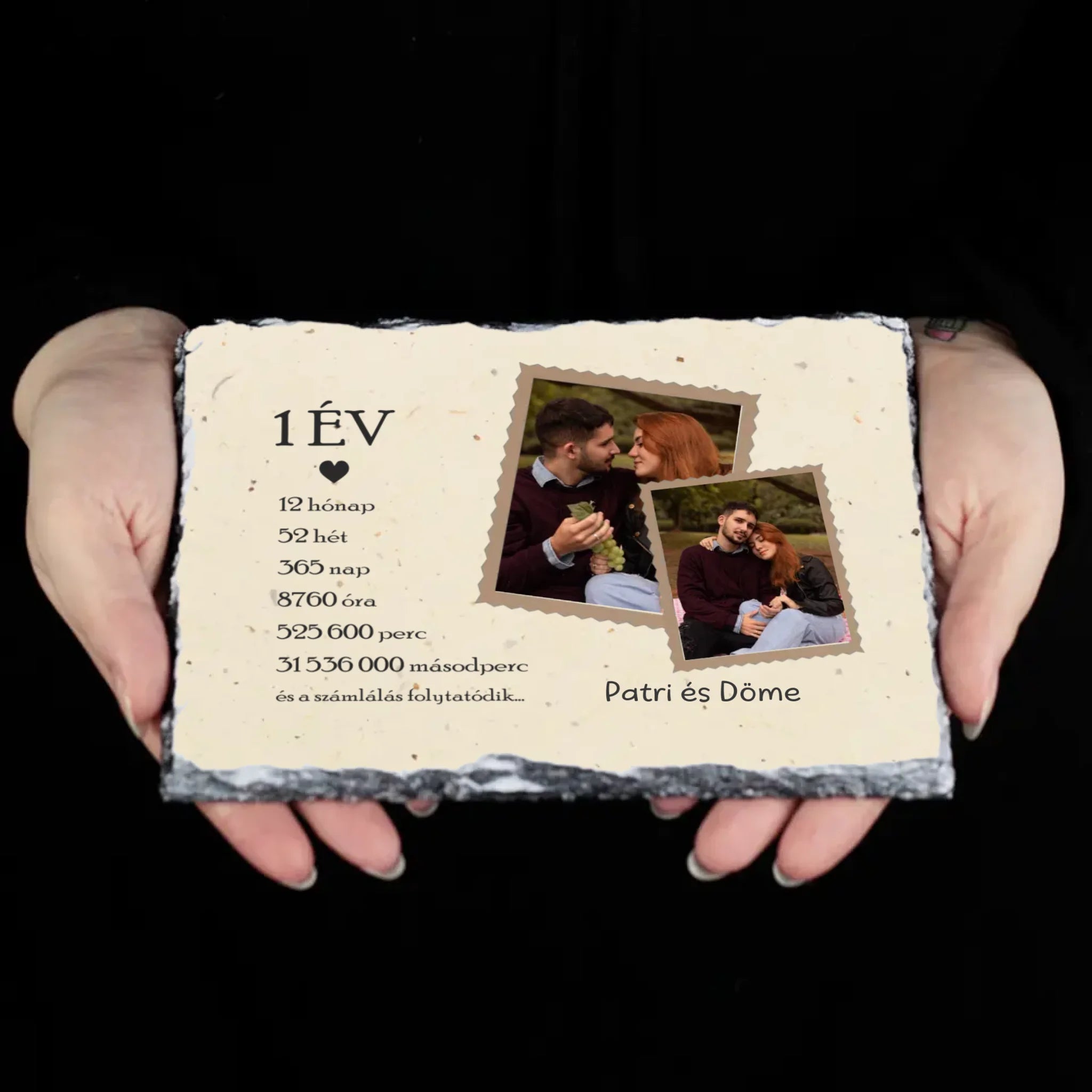 Évfordulós gránitkép két képpel