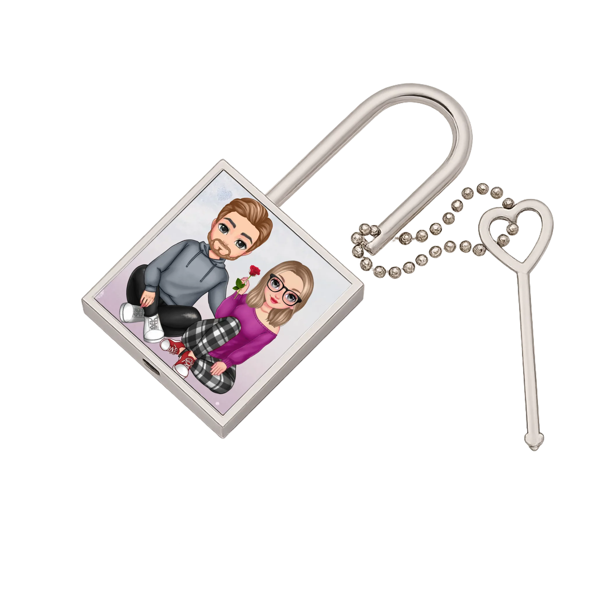 Szerkeszthető karakteres ajándék lakat pároknak