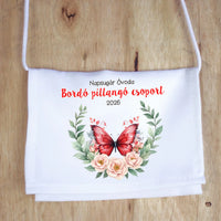 Ballagási tarisznya ovisoknak - Bordó pillangó csoport