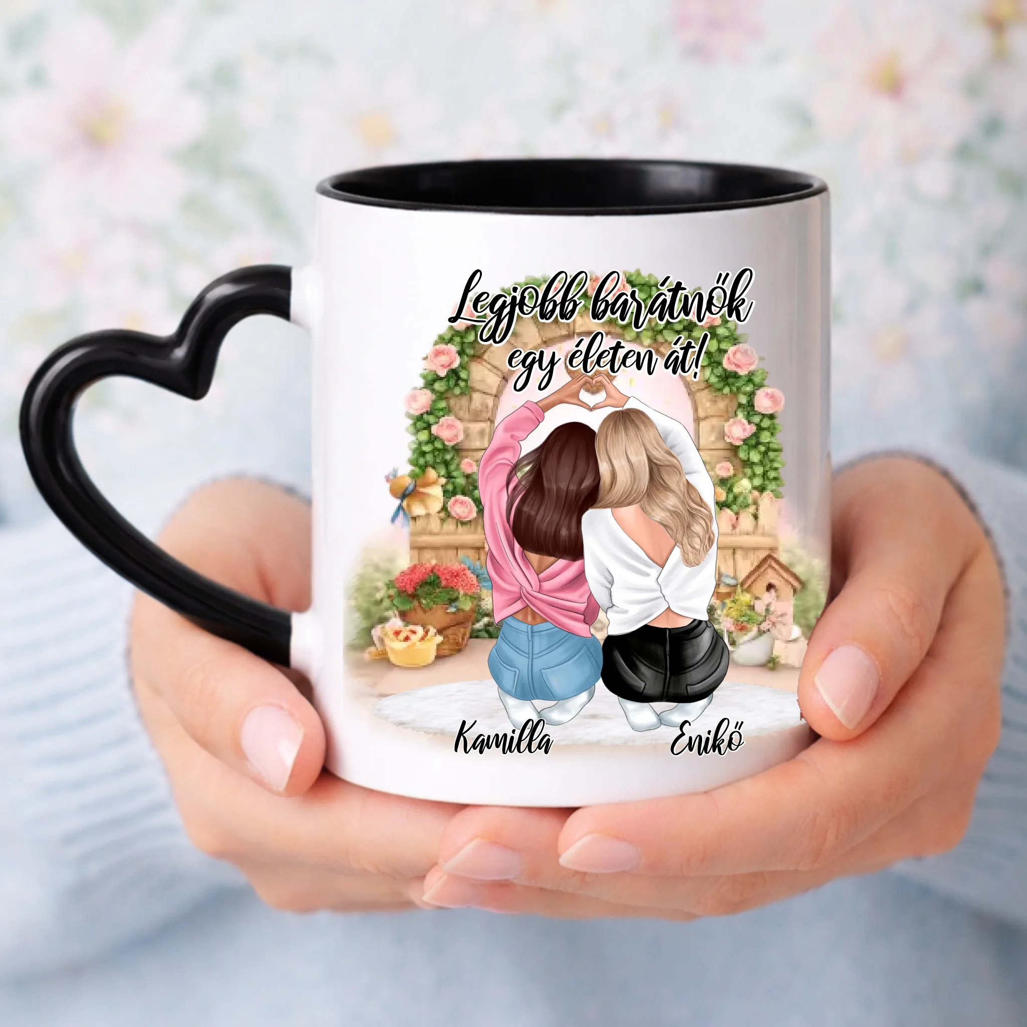 Személyre szabható legjobb barátnők ajándék bögre