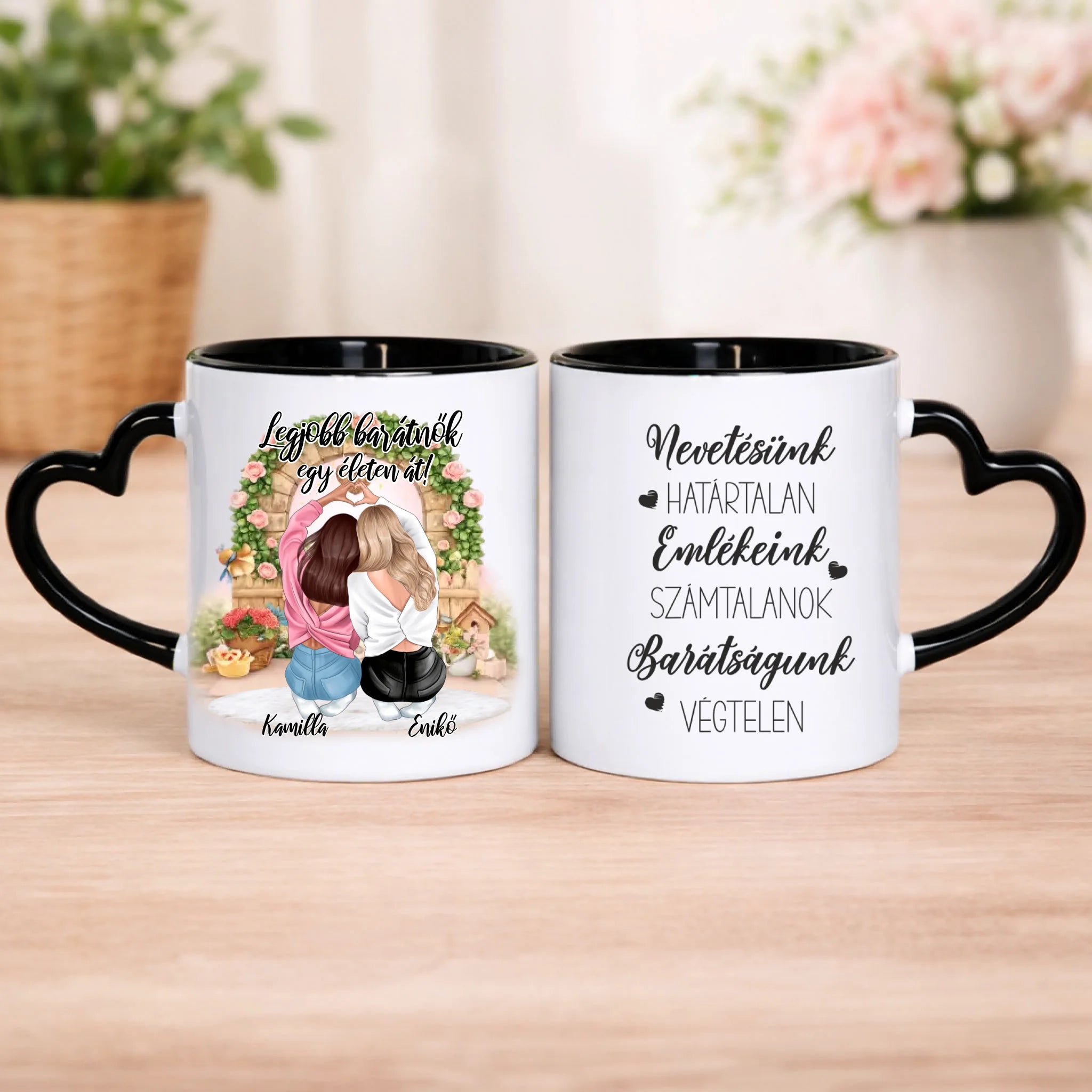 Személyre szabható legjobb barátnők ajándék bögre