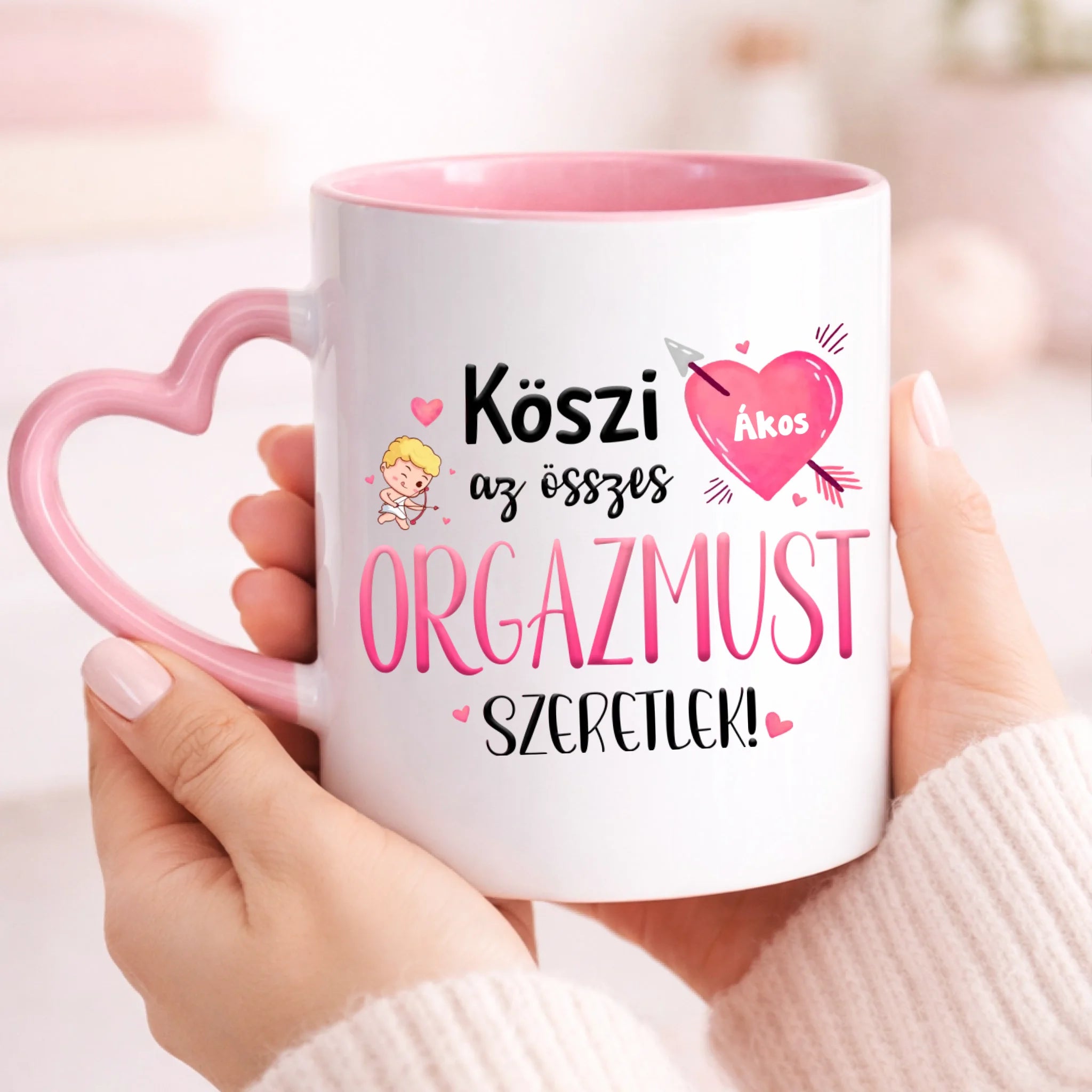 Köszi az összes orgazmust - Valentin napi bögre saját névvel
