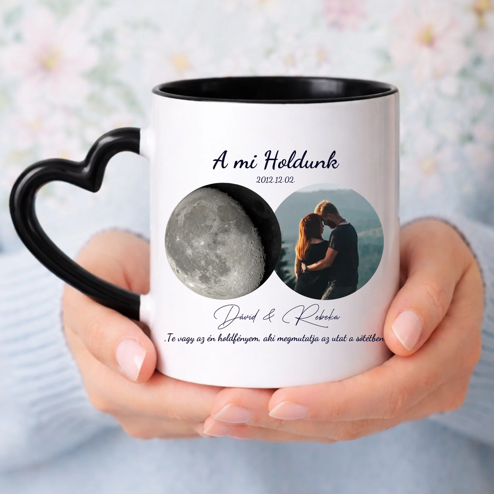 A Mi Holdunk - egyedi képes bögre szerkeszthető felirattal