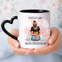 fekete szív fülű bögreTúl szexi vagy - szerkeszthető karakteres bögre felirattal