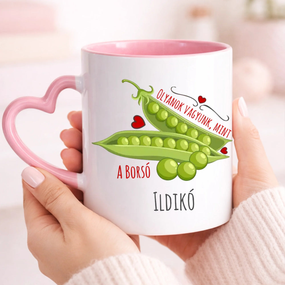 Borsó meg a héja vicces Valentin napi bögre