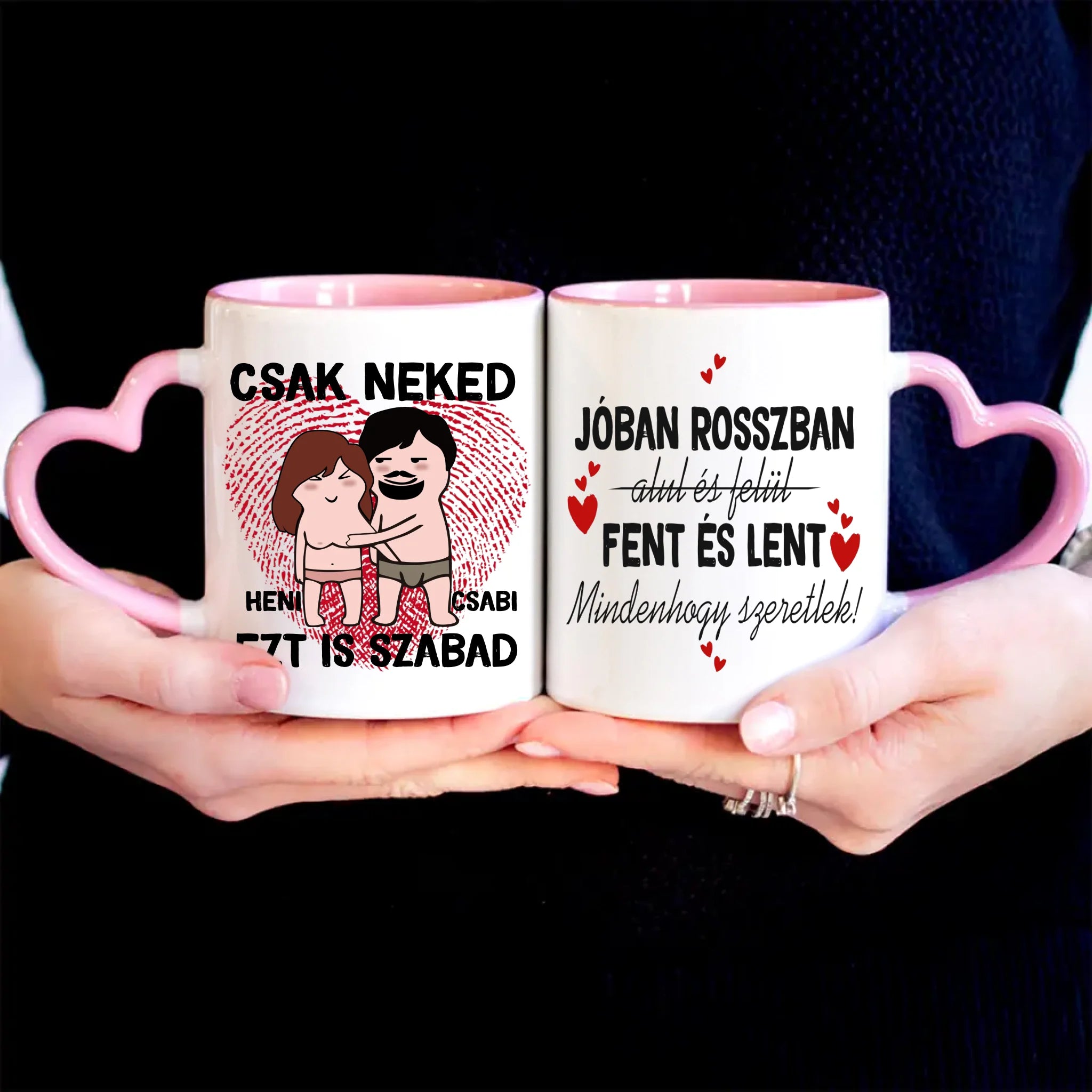 Csak neked vicces bögre pároknak szerkeszthető karakterekkel