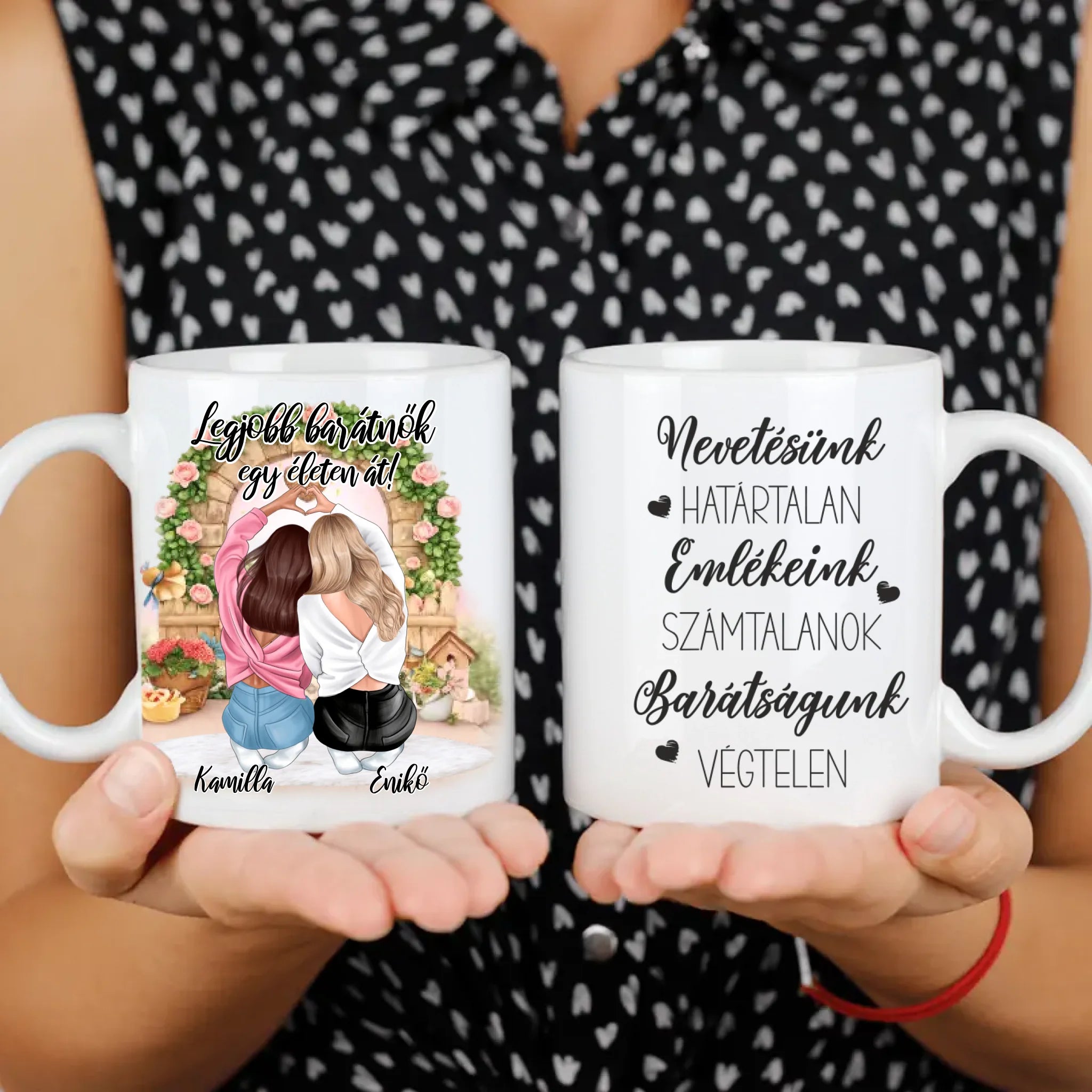 Személyre szabható legjobb barátnők ajándék bögre