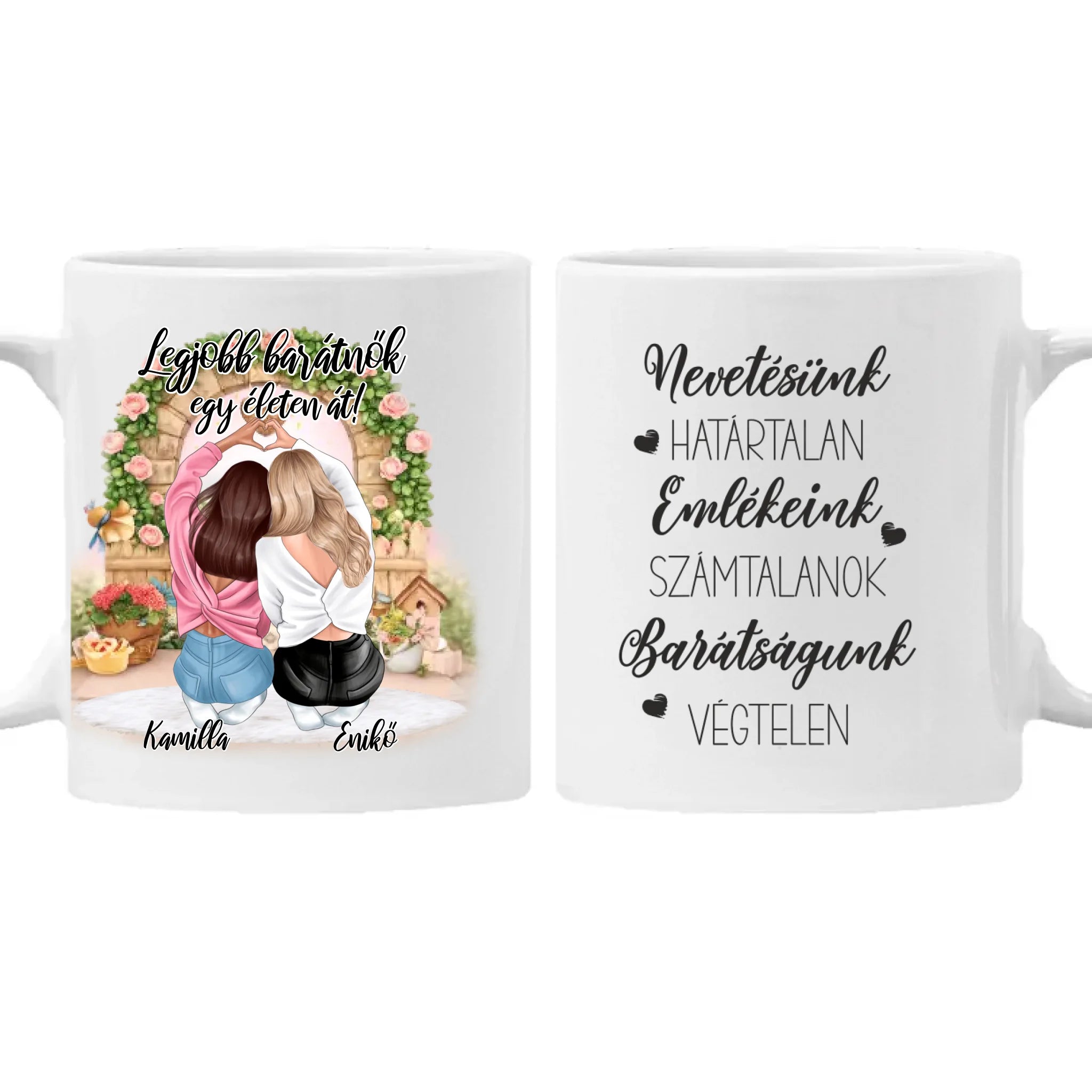 Személyre szabható legjobb barátnők ajándék bögre