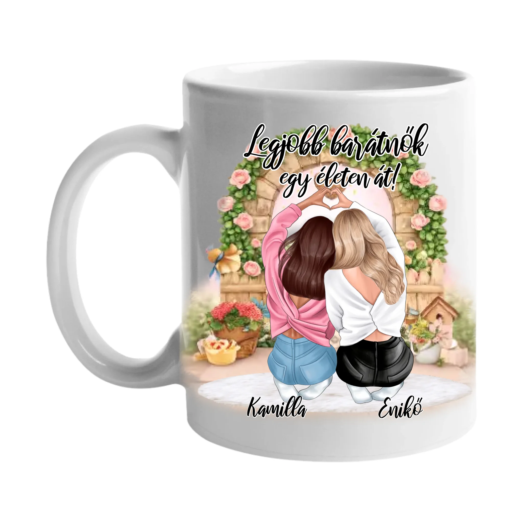 Személyre szabható legjobb barátnők ajándék bögre