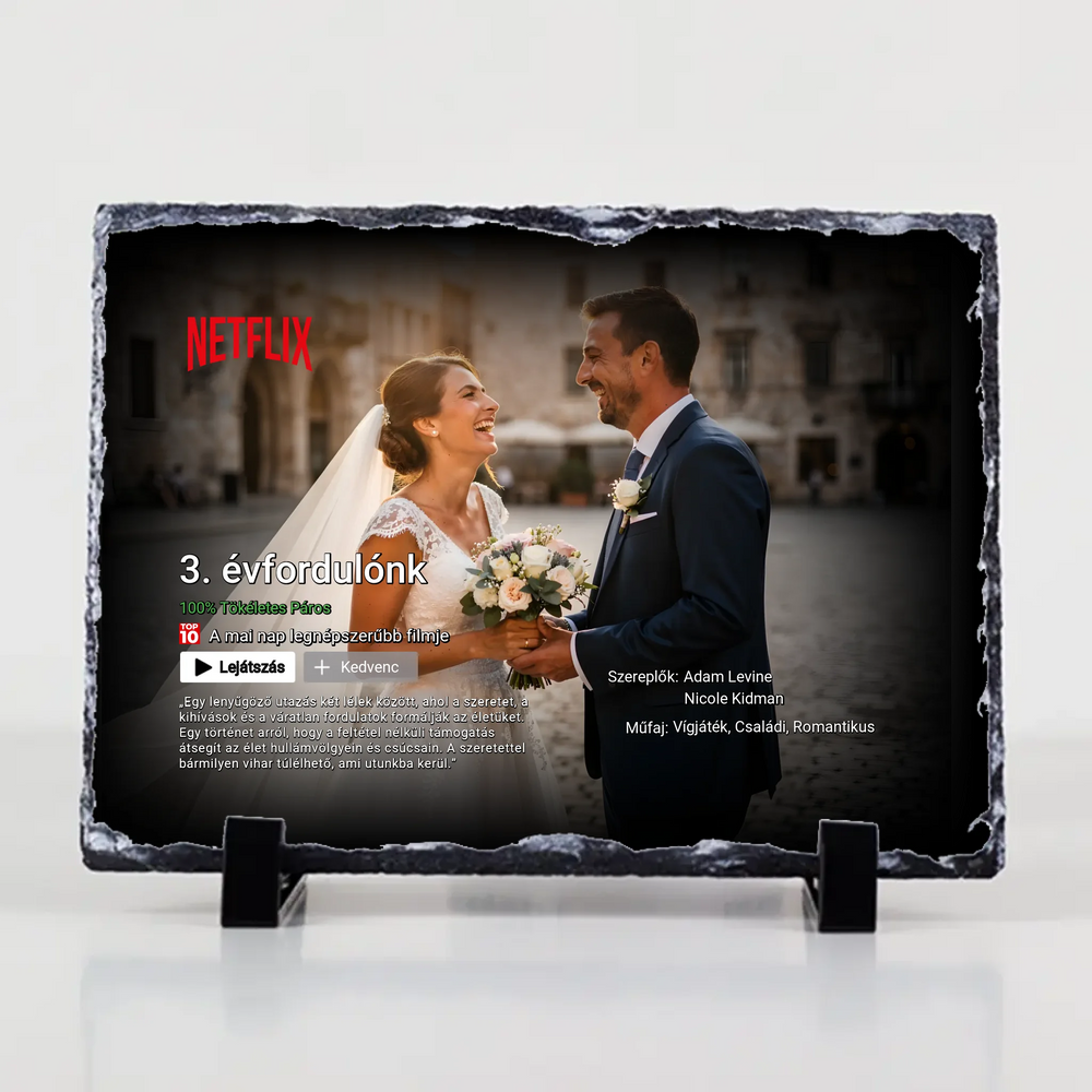 Netflix stílusú XL gránitlap egyedi képpel