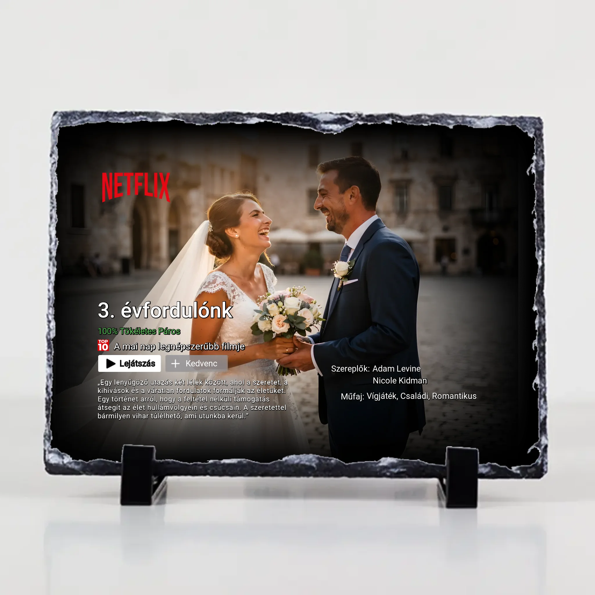 Netflix stílusú XL gránitlap egyedi képpel