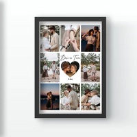 Fotókollázs falikép pároknak szívvel a közepén