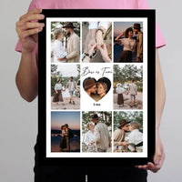 Fotókollázs falikép pároknak szívvel a közepén