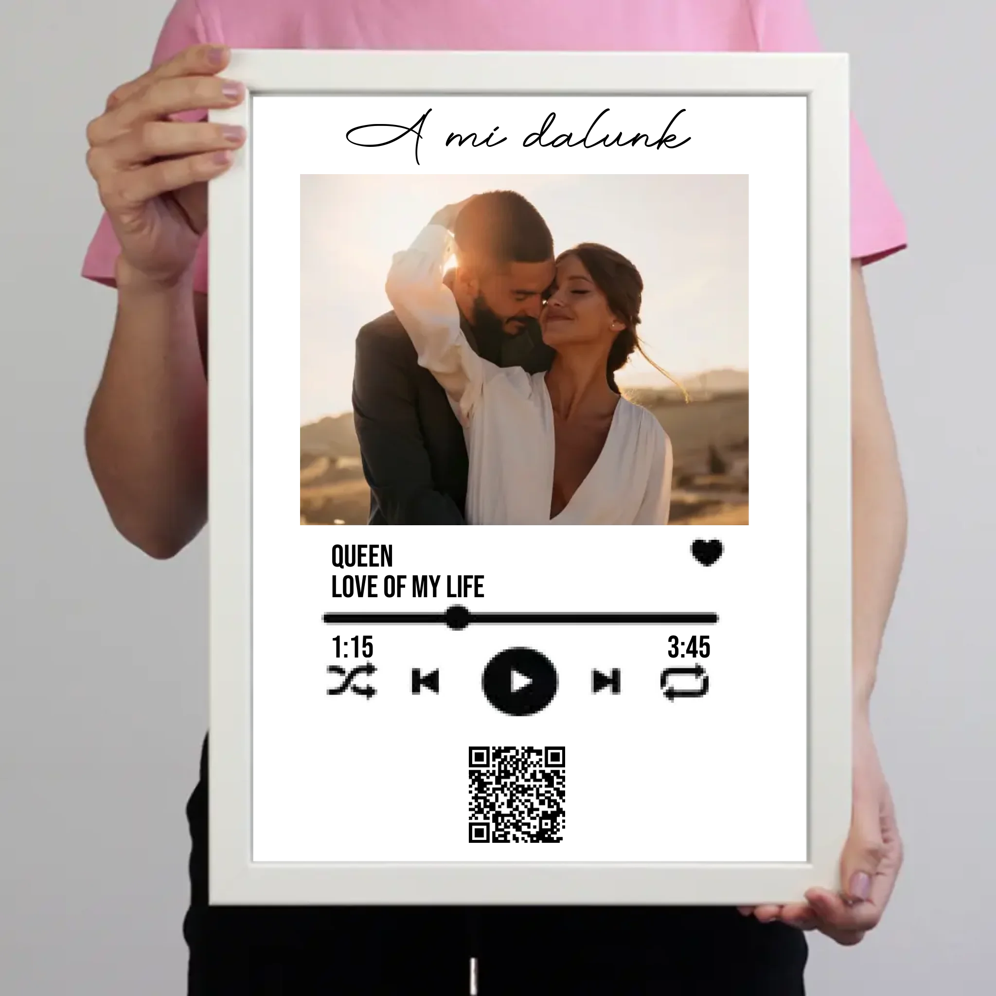 A Mi dalunk - Falikép szerkeszthető QR kóddal Valentin napra