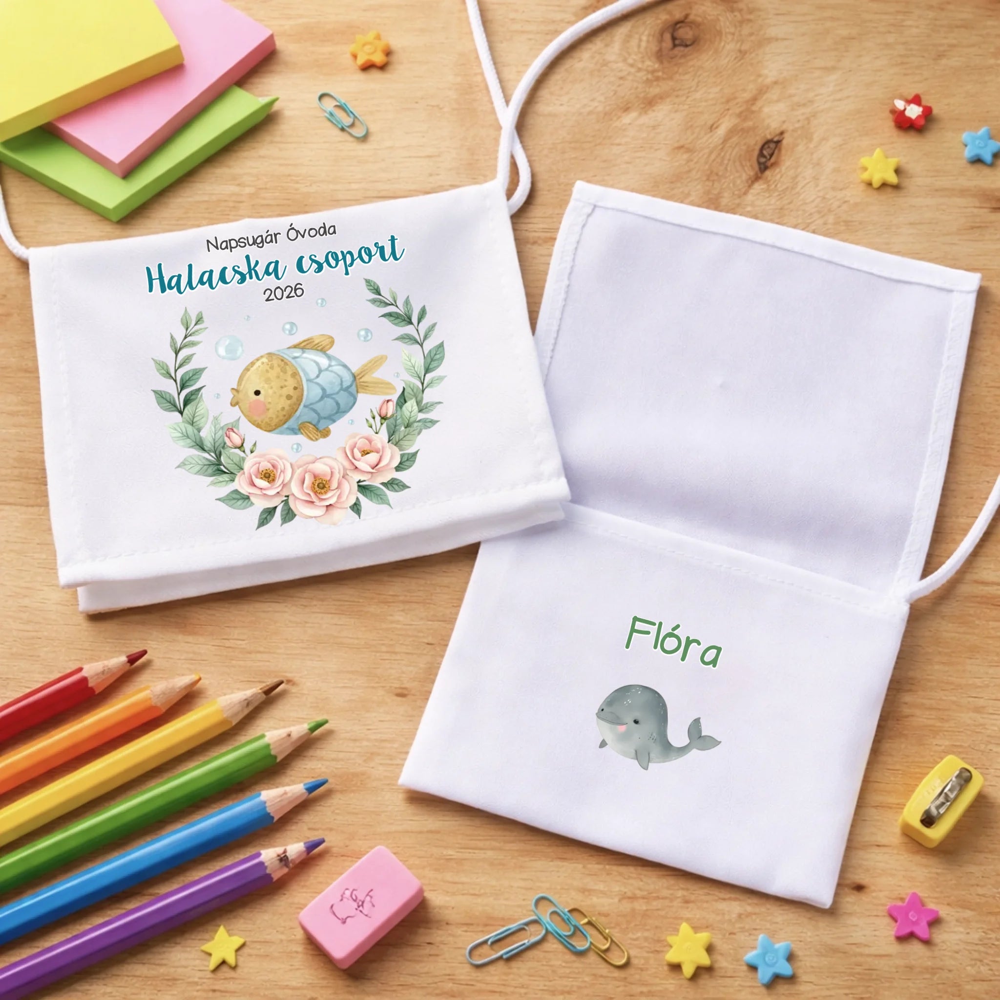 Ballagási tarisznya ovisoknak - Kék halacska csoport