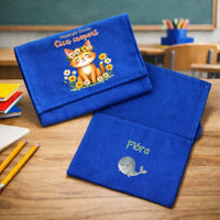 Ballagási tarisznya ovisoknak - Cica csoport kékvászon