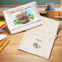 Ballagási tarisznya ovisoknak - Hétszínvirág csoport mintával natúrvászon