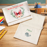 Ballagási tarisznya ovisoknak - pillangó csoport natúrvászon