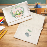 Ballagási tarisznya ovisoknak - Zöld béka csoport natúrvászon