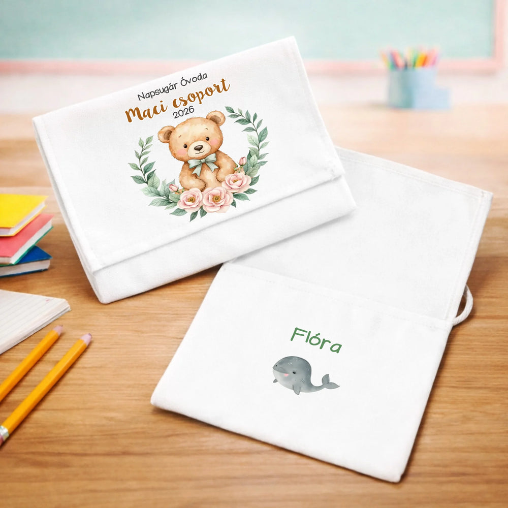 Ballagási tarisznya ovisoknak - Maci csoport fehérminimat