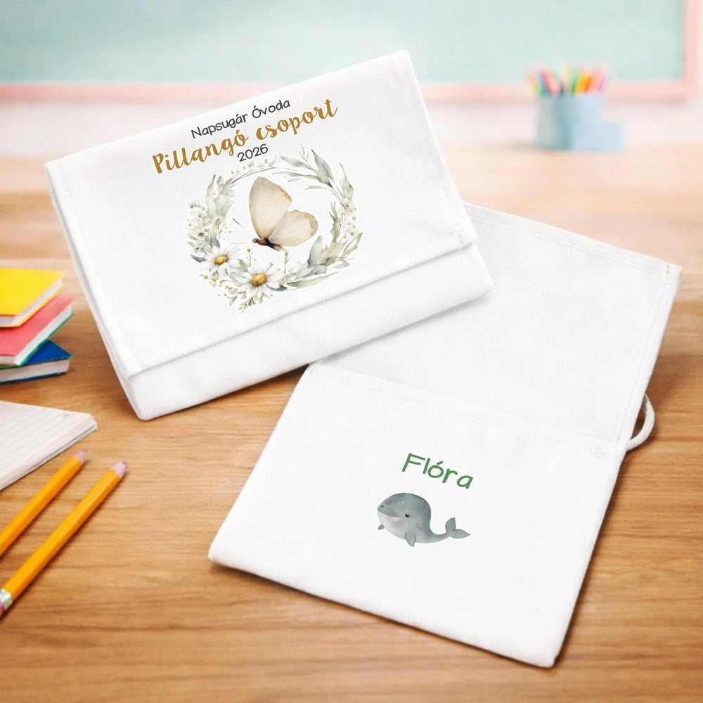 Ballagási tarisznya ovisoknak - Pillangó csoport 2 fehérminimat