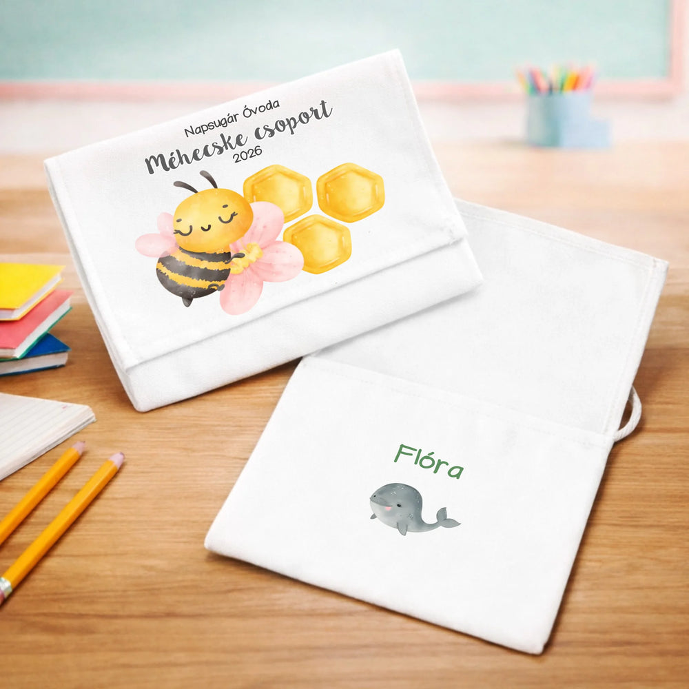 Ballagási tarisznya ovisoknak - Méhecske csoport fehérminimat