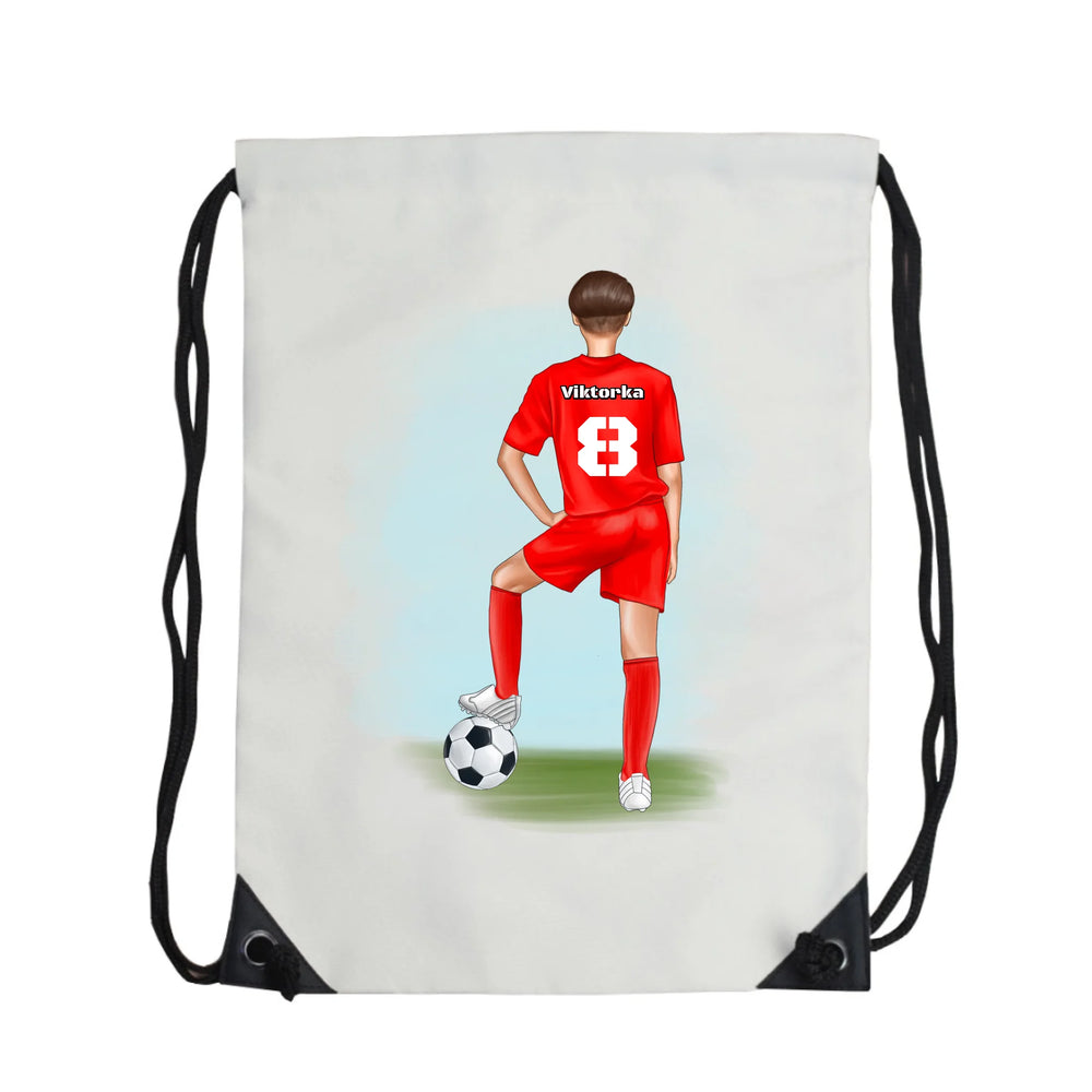 Személyre szabható focis tornazsák fiúknak