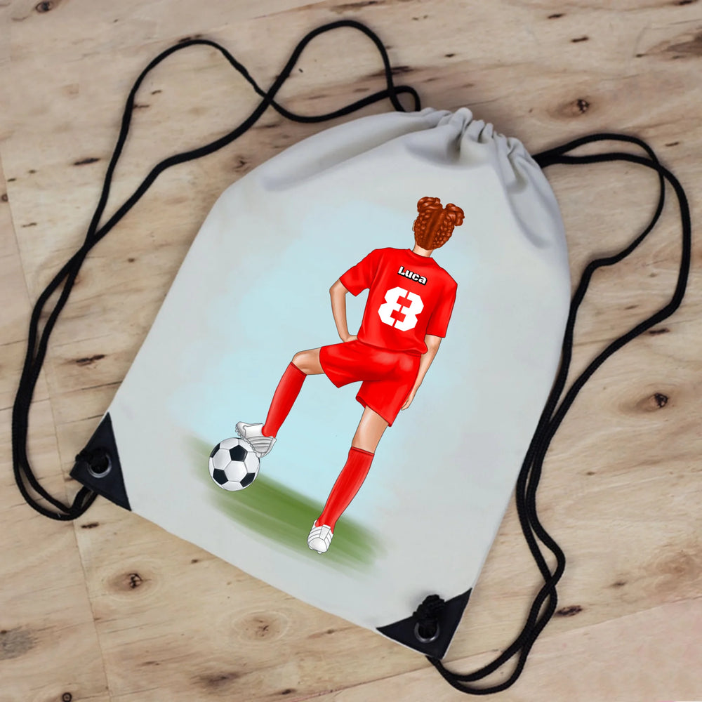 Személyre szabható focis tornazsák lányoknak