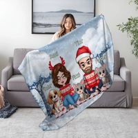 Személyre szabható téli takaró - cuki karakteres páros pléd akár 3 kisálattal