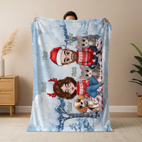 Személyre szabható téli takaró - cuki karakteres páros pléd akár 3 kisálattal