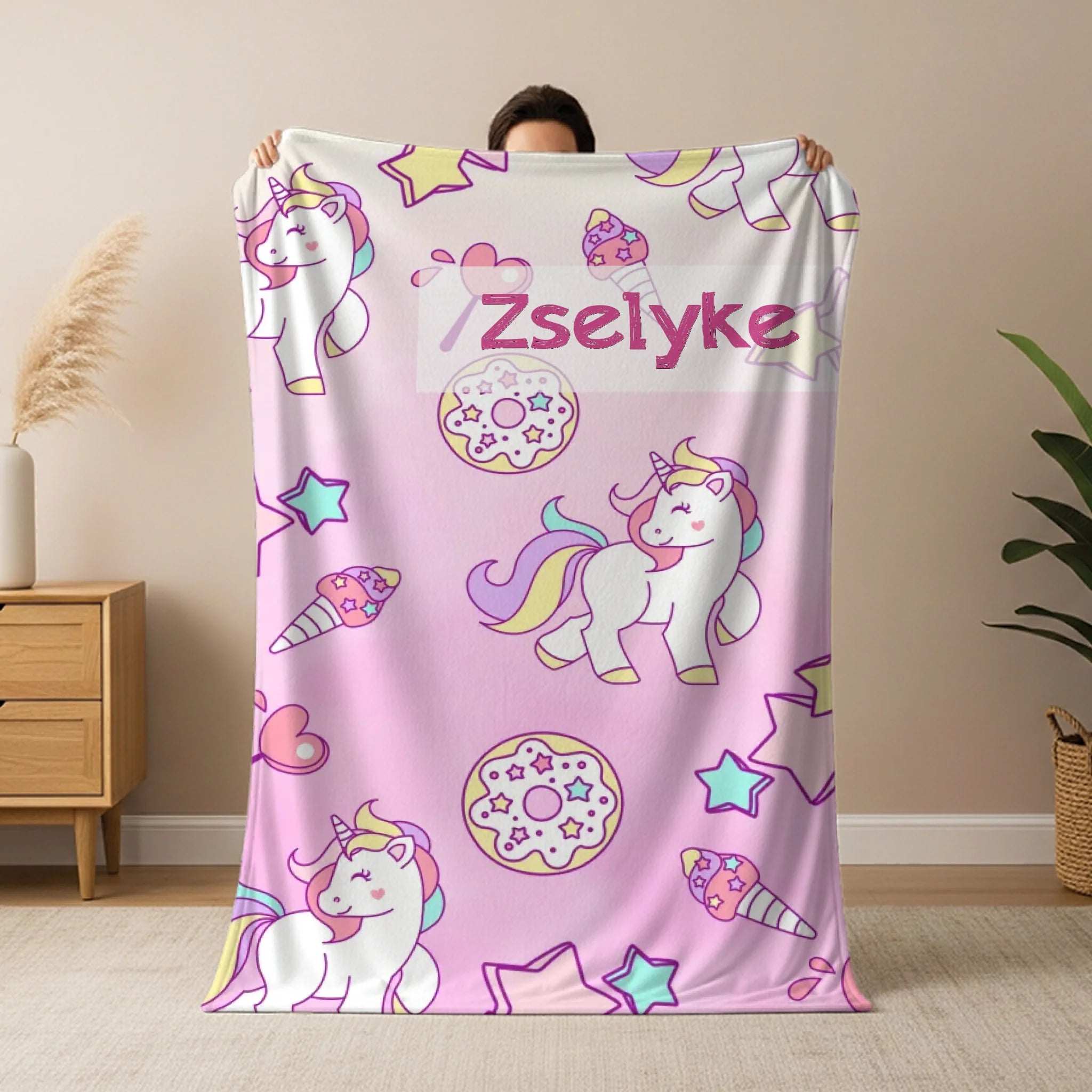 Egyedi neves plüss pléd kislányoknak