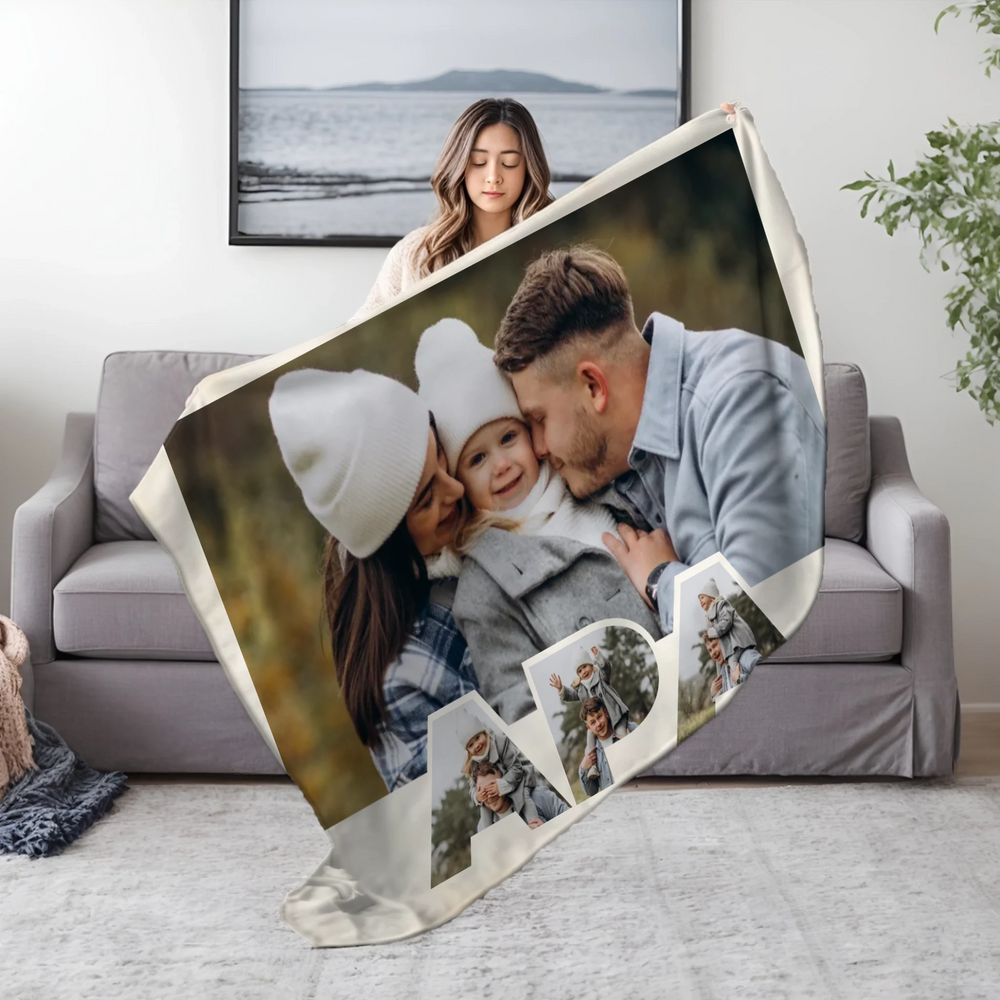 Egyedi fényképes takaró apáknak 5 fotóval