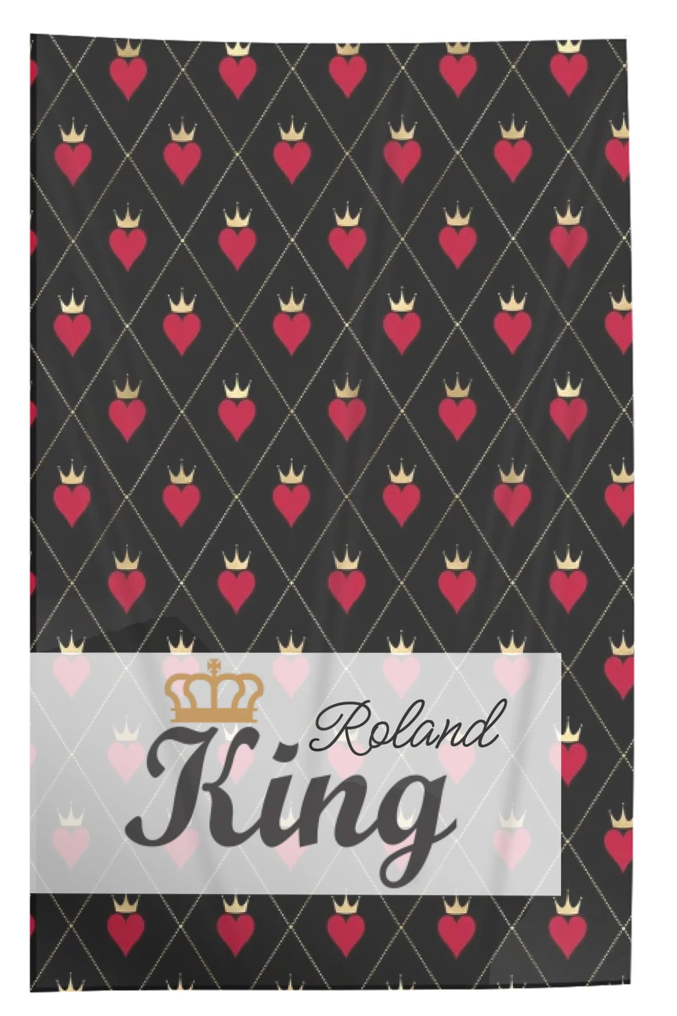 King feliratos plüss pléd férfiaknak egyedi névvel