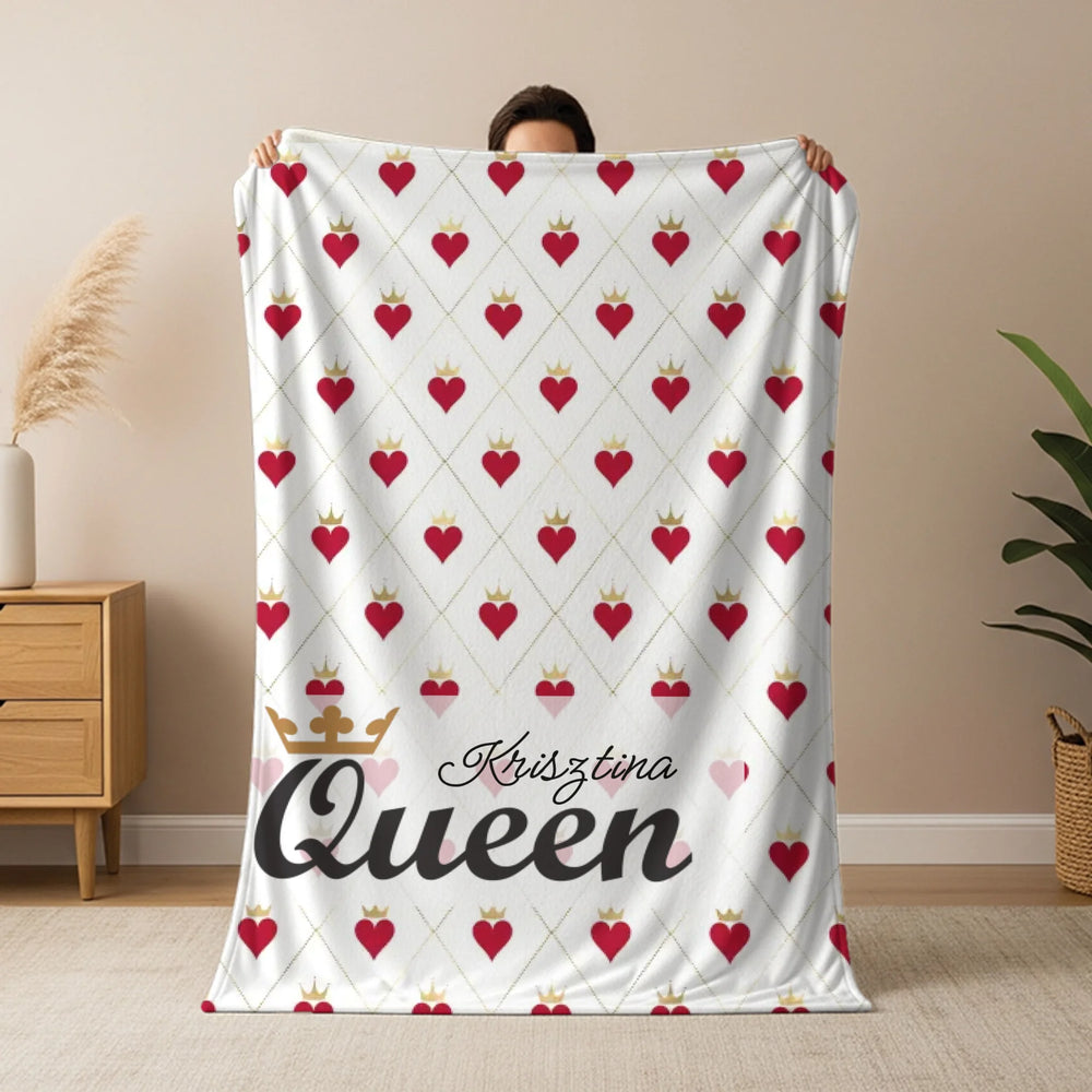 Queen feliratos plüss pléd nőknek egyedi névvel