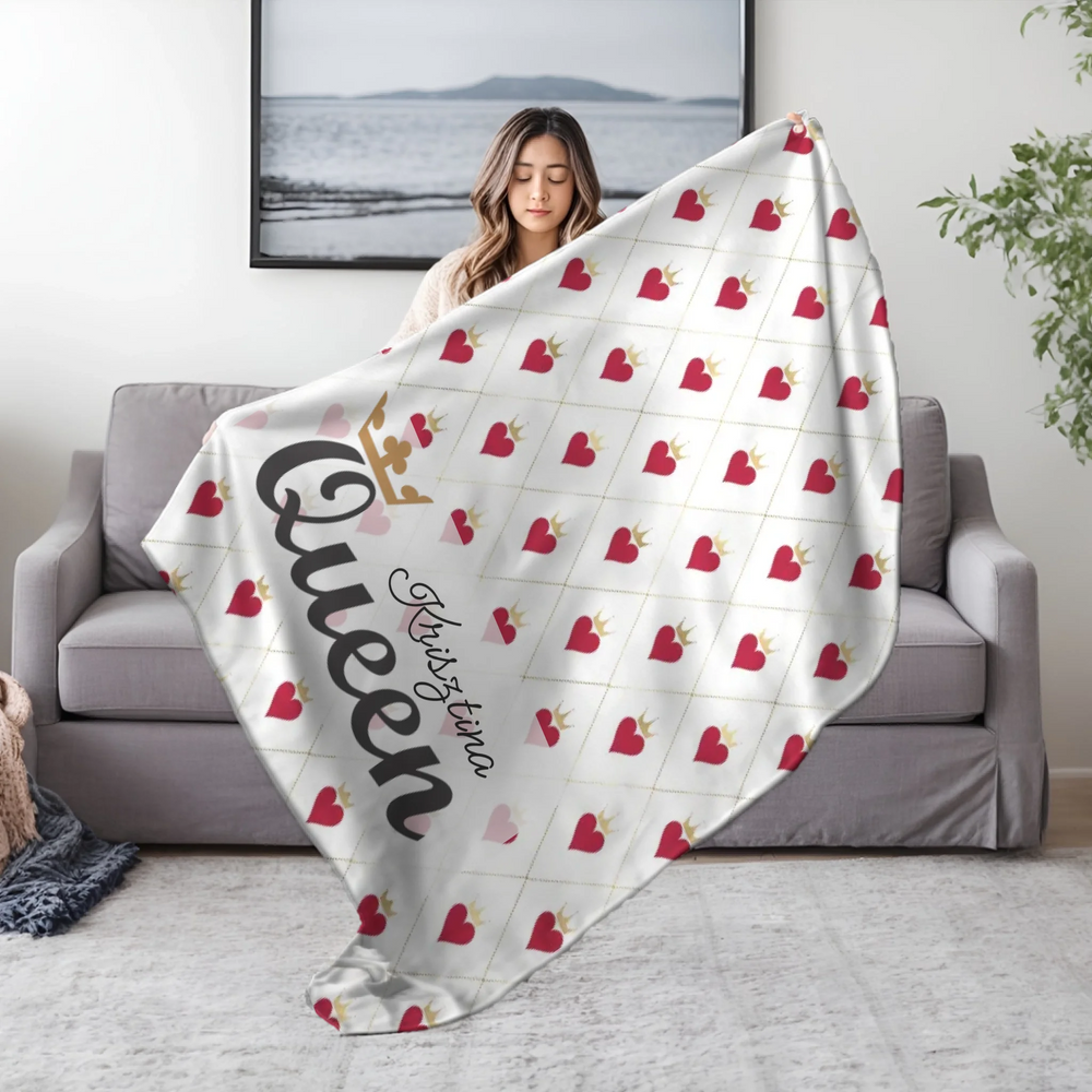 Queen feliratos plüss pléd nőknek egyedi névvel