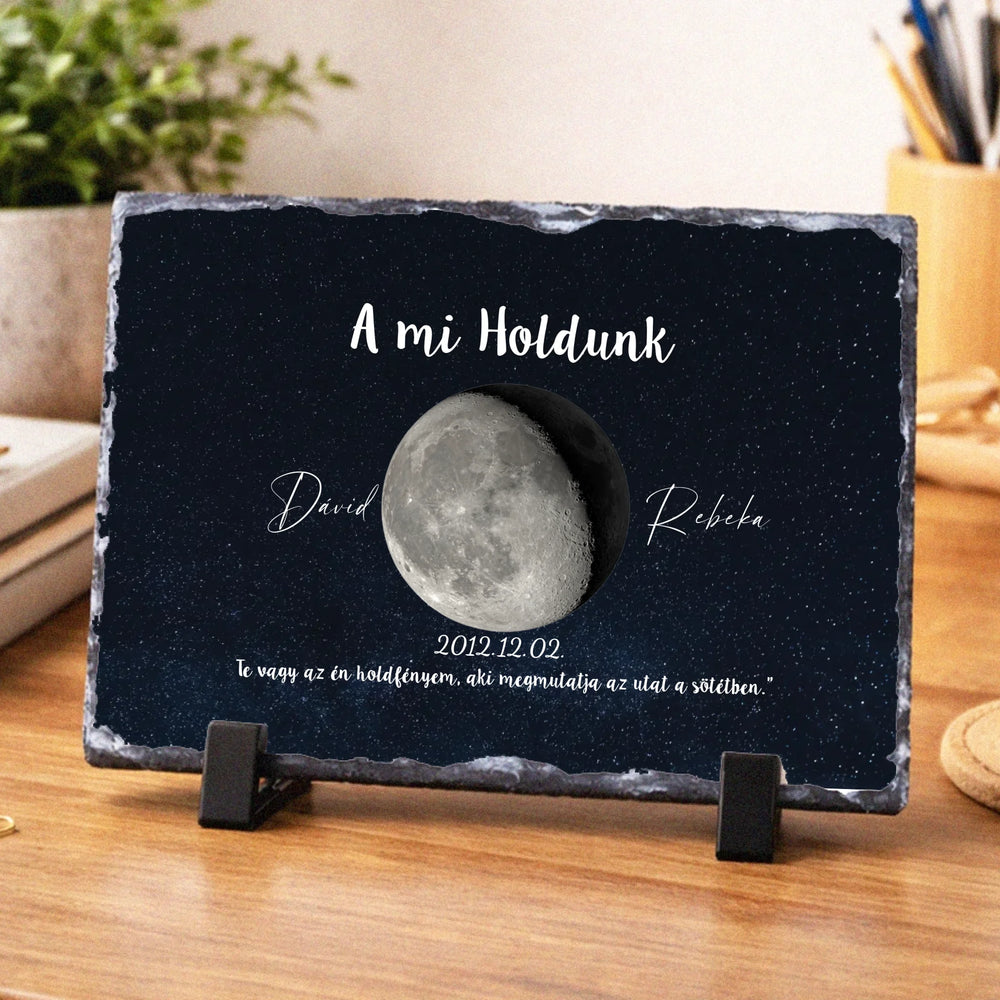 A mi holdunk - egyedi feliratos szerkeszthető ajándék gránitlap