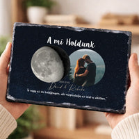  A mi holdunk - egyedi képes ajándék gránitlap szerkeszthető felirattal