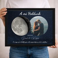 A mi holdunk - egyedi képes ajándék falikép szerkeszthető felirattal